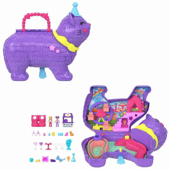 Polly Pocket Coffret Fête du chaton avec mini-figurines et accessoires Polly Pocket Coffret Fête du chaton avec mini-figurines et accessoires