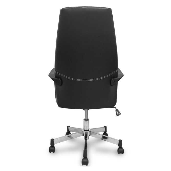 Fauteuil Opti520 Mécanisme d'inclinaison Cuir écologique Noir Structure chromée Accoudoirs fixes Sans appui-tête Roulettes en nylon 50 mm