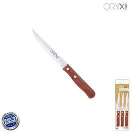 ORYX Couteau Montana Multifonction Lame Lisse 11 cm Manche Bois