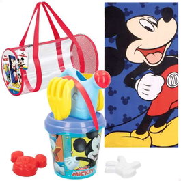 Color Baby Set de plage Mickey avec sac à dos seau et serviette