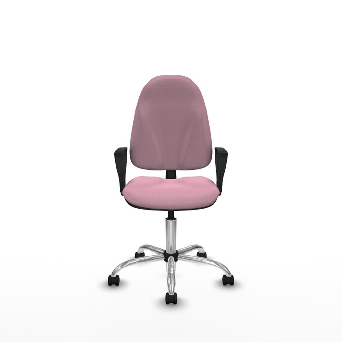 PIQUERAS Y CRESPO Chaise de bureau Algarra, tissu rose, base chromée
