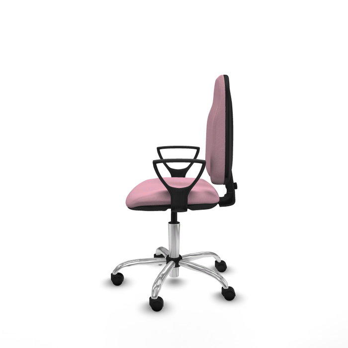 PIQUERAS Y CRESPO Chaise de bureau Algarra, tissu rose, base chromée