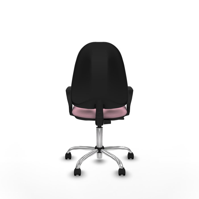 PIQUERAS Y CRESPO Chaise de bureau Algarra, tissu rose, base chromée