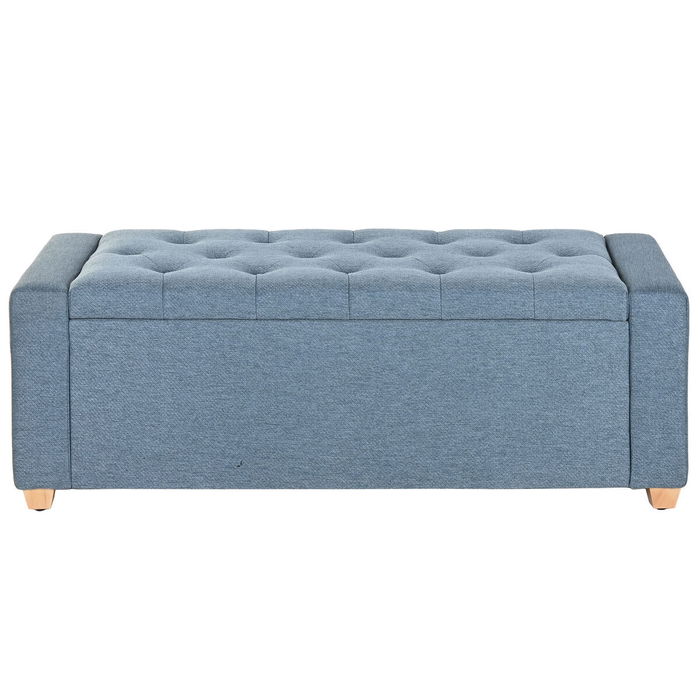 Banquette Home ESPRIT Bleu Polyester Bois 120 X 50 X 42 CM