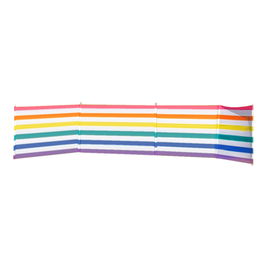 Paravent 5 Poteaux Acier Polyester Rayures Couleurs 480X80 cm Plage, Piscine, Jardin