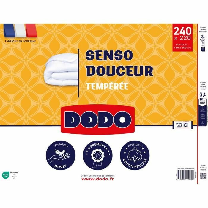 Dodo Couette Tempérée SENSO DOUCEUR 220 x 240 cm Blanc