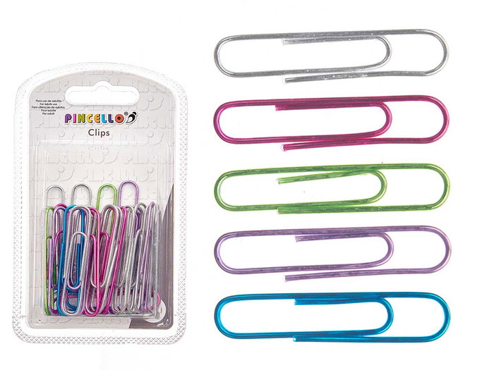Pincello Lot 30 Clips Métalliques Multicolores 7,5 x 12,5 x 2 cm (Set de 24) Pincello Lot 30 Clips Métalliques Multicolores 7,5 x 12,5 x 2 cm (Set de 24)