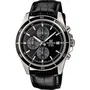 Casio Edifice - Montre pour Homme en Cuir Véritable Noir - Boîtier 44 mm - Mouvement à Quartz - Chronographe - Étanchéité 10 Atm - Affichage de la Date