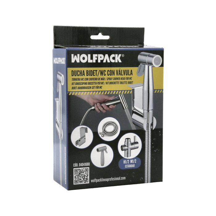 WOLFPACK LINEA PROFESIONAL Douche Bidet WC avec Valve Céramique H 1/2, M 1/2, M 1/2