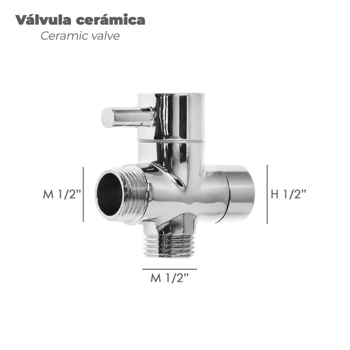 WOLFPACK LINEA PROFESIONAL Douche Bidet WC avec Valve Céramique H 1/2, M 1/2, M 1/2