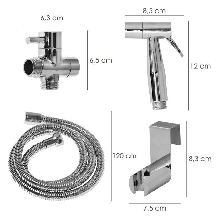 WOLFPACK LINEA PROFESIONAL Douche Bidet WC avec Valve Céramique H 1/2, M 1/2, M 1/2