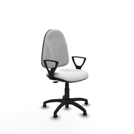 PIQUERAS Y CRESPO Chaise de bureau Algarra, tissu blanc, sans roulettes