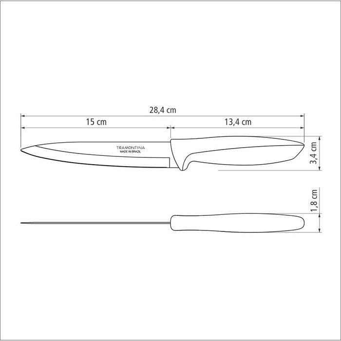 Tramontina Couteau utility Plenus noir 153 mm Tramontina Couteau utility Plenus noir 153 mm