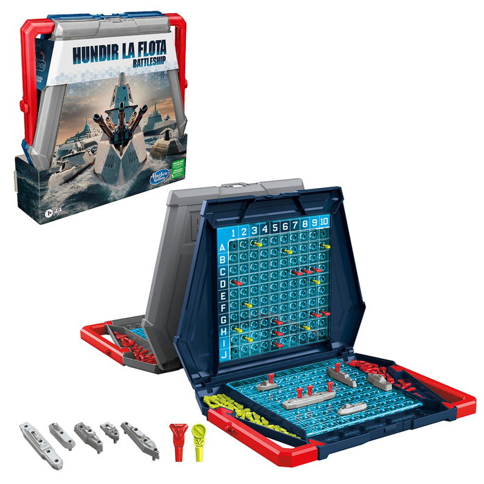 Hasbro Gaming - Hundir La Flota F4527 - Jeu de Société de Combat Naval Classique - Versions Portugaise et Espagnole - À partir de 7 ans Hasbro Gaming - Hundir La Flota F4527 - Jeu de Société de Combat Naval Classique - Versions Portugaise et Espagnole - À partir de 7 ans