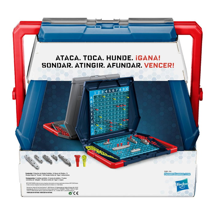 Hasbro Gaming - Hundir La Flota F4527 - Jeu de Société de Combat Naval Classique - Versions Portugaise et Espagnole - À partir de 7 ans Hasbro Gaming - Hundir La Flota F4527 - Jeu de Société de Combat Naval Classique - Versions Portugaise et Espagnole - À partir de 7 ans