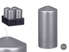 Acorde Bougie Taco Argent 15,5 cm Cire (Set de 12)