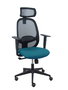 Piqueras y Crespo Chaise de bureau Cilanco, Vert pétrole et Noir, mécanisme Synchro