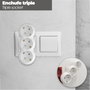 WOLFPACK LINEA PROFESIONAL Adaptateur Triple Schuko Recto Blanc 16A 250V