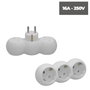 WOLFPACK LINEA PROFESIONAL Adaptateur Triple Schuko Recto Blanc 16A 250V