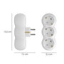 WOLFPACK LINEA PROFESIONAL Adaptateur Triple Schuko Recto Blanc 16A 250V