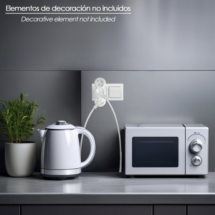 WOLFPACK LINEA PROFESIONAL Adaptateur Triple Schuko Recto Blanc 16A 250V