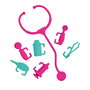 Steffi Love Pediatra 5733493 - Poupée pédiatre Steffi avec masque, tablier et stéthoscope, soins du bébé, jeu de rôle éducatif, pour enfants à partir de 3 ans