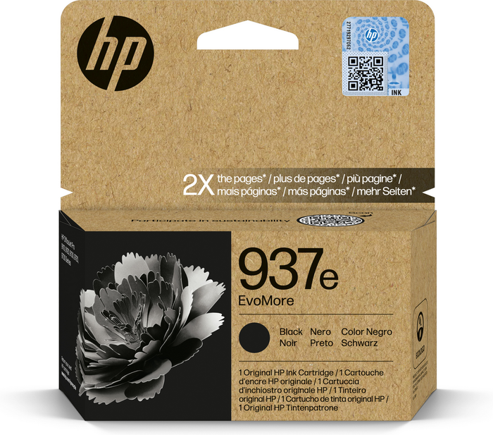 HP Cartouche d'encre 937E / 4S6W9NE Noir Capacité XL pour imprimante HP Cartouche d'encre 937E / 4S6W9NE Noir Capacité XL pour imprimante