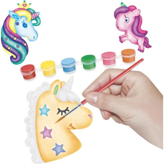 Main D'Artiste - Kit Création Magnets Licorne - Loisir Créatif Enfant - A Partir de 5 Ans - Plâtre, Moule, Peinture, Pinceau