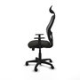 Piqueras Y Crespo Silla Alocén, Chaise de Bureau Synchrone Noire avec Appui-tête et Lombaire 1D