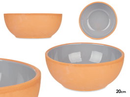 LA DEHESA Lot de 8 bols en terre cuite Gris-Marron 20cm