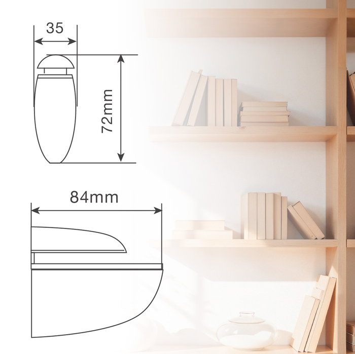 Hantums Support pour étagères nickel satiné (4-25mm)