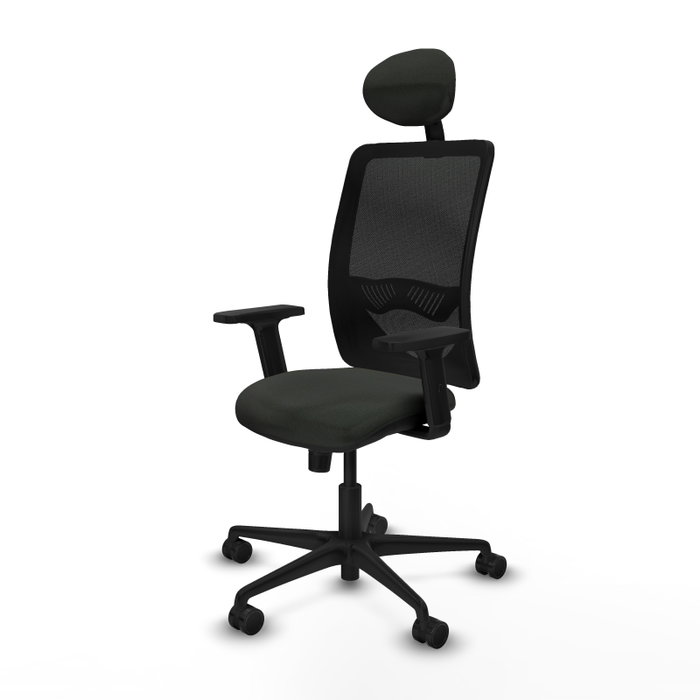 PIQUERAS Y CRESPO Chaise Zulema Synchro Noir avec Appui-tête et Accoudoirs 2D