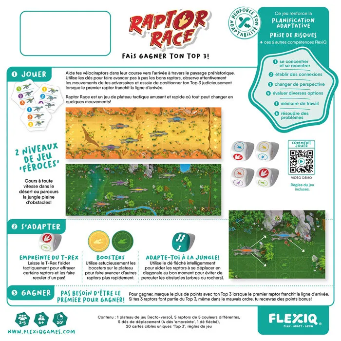 Asmodee - Raptor Race - Jeu d'ambiance de société en français pour 2 à 6 joueurs à partir de 8 ans - Intérieur