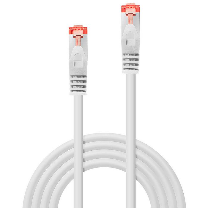 Lindy Câble réseau RJ45 Catégorie 6 S/FTP blindé, contacts plaqués or, 0.3 m, blanc