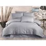 Parure de lit King Gris, 1 housse de couette 220 x 240 cm + 2 taies d'oreiller 60 x 60 cm, 70% polyester 30% coton, 120 fils, lavable machine