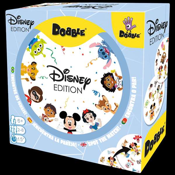 Asmodee Dobble Disney Edition - Jeu de cartes rapide en espagnol avec 90 cartes et 5 mini-jeux
