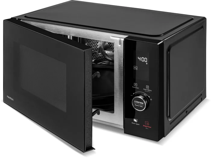 MEDION MD12041 Four Micro-ondes 4 en 1 25 L avec Fonction Gril et Convection, Noir