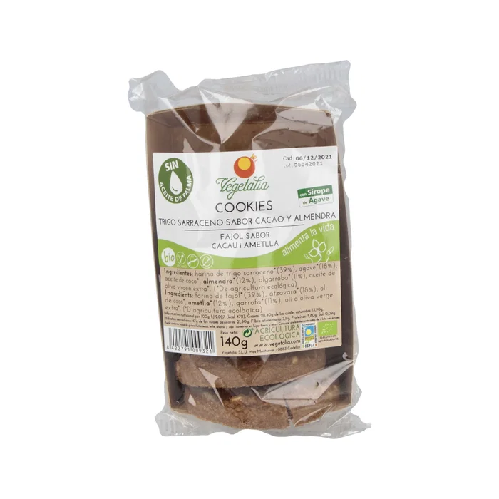VEGETALIA Galettes Sarrasin Caroube et Amande Bio 140g VEGETALIA Galettes Sarrasin Caroube et Amande Bio 140g