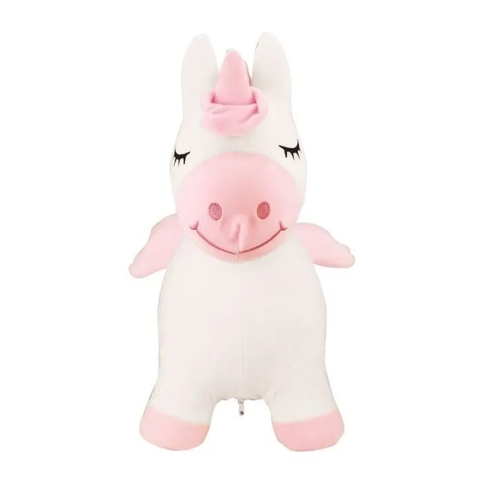 Lexibook - Licorne Sauteuse Gonflable en Peluche avec Housse Amovible - Jouet Gonflable Enfant 3 Ans+ (50 x 45 cm, Pompe Incluse)