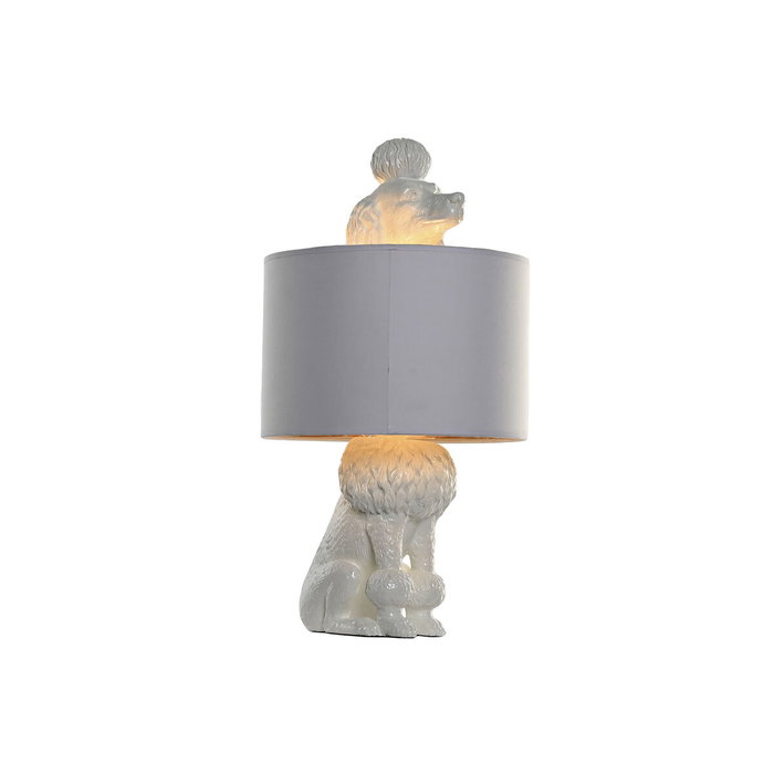 Home ESPRIT Lampe de bureau Chien Blanc et Doré