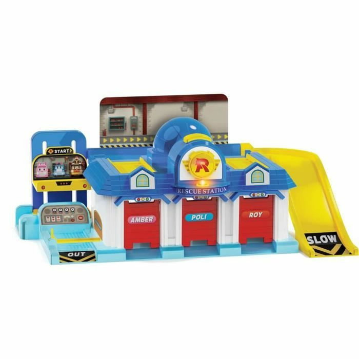 Silverlit Playset QG - Garage mini véhicules Robocar Poli avec 1 véhicule inclus