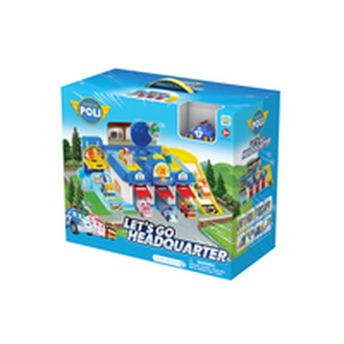 Silverlit Playset QG - Garage mini véhicules Robocar Poli avec 1 véhicule inclus