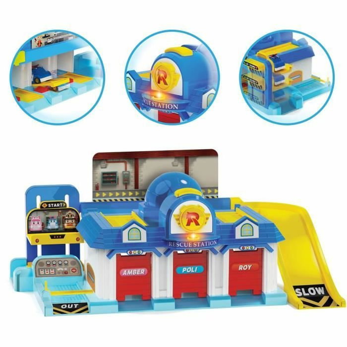 Silverlit Playset QG - Garage mini véhicules Robocar Poli avec 1 véhicule inclus