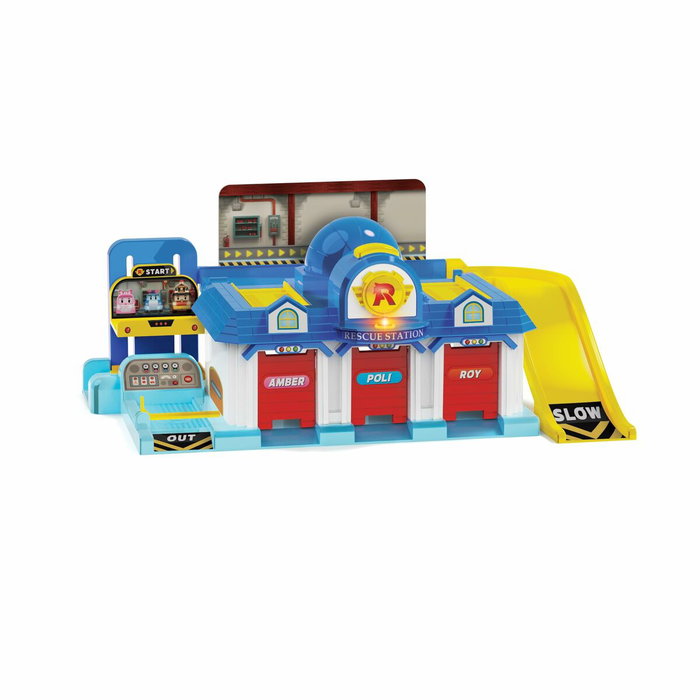 Silverlit Playset QG - Garage mini véhicules Robocar Poli avec 1 véhicule inclus