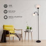 GSC Evolution Lampe de pied Serie Nawis 1760mm E27 avec liseuse E14 Noir