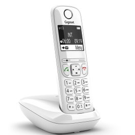 Gigaset AS690 Téléphone sans fil DECT Blanc avec répondeur – Blocage d'appels et mains-libres – Grand écran rétroéclairé