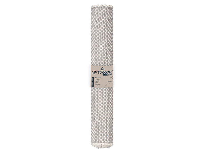 Giftdecor Tapis Artisanal Gris Clair 110x60cm Polyester-Coton (Set de 8)