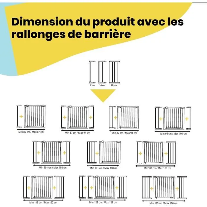 Safety 1st Barrière de sécurité enfant Easy Close - Technologie SecureTech - Double verrouillage - Installation par pression 4 points - Métal blanc réglable 73 à 80 cm Safety 1st Barrière de sécurité enfant Easy Close - Technologie SecureTech - Double verrouillage - Installation par pression 4 points - Métal blanc réglable 73 à 80 cm