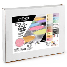 Panpastel Kit 17 - Métalliques, perlés, moyens et 4 couleurs pâles avec outils Sofft