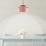 Lampadaire Suspendu Averie - Design Moderne, Abat-Jour en Métal avec Décor Bois - Disponible en Blanc, Vert Olive, Saumon et Turquoise [SKD-P1013-W]